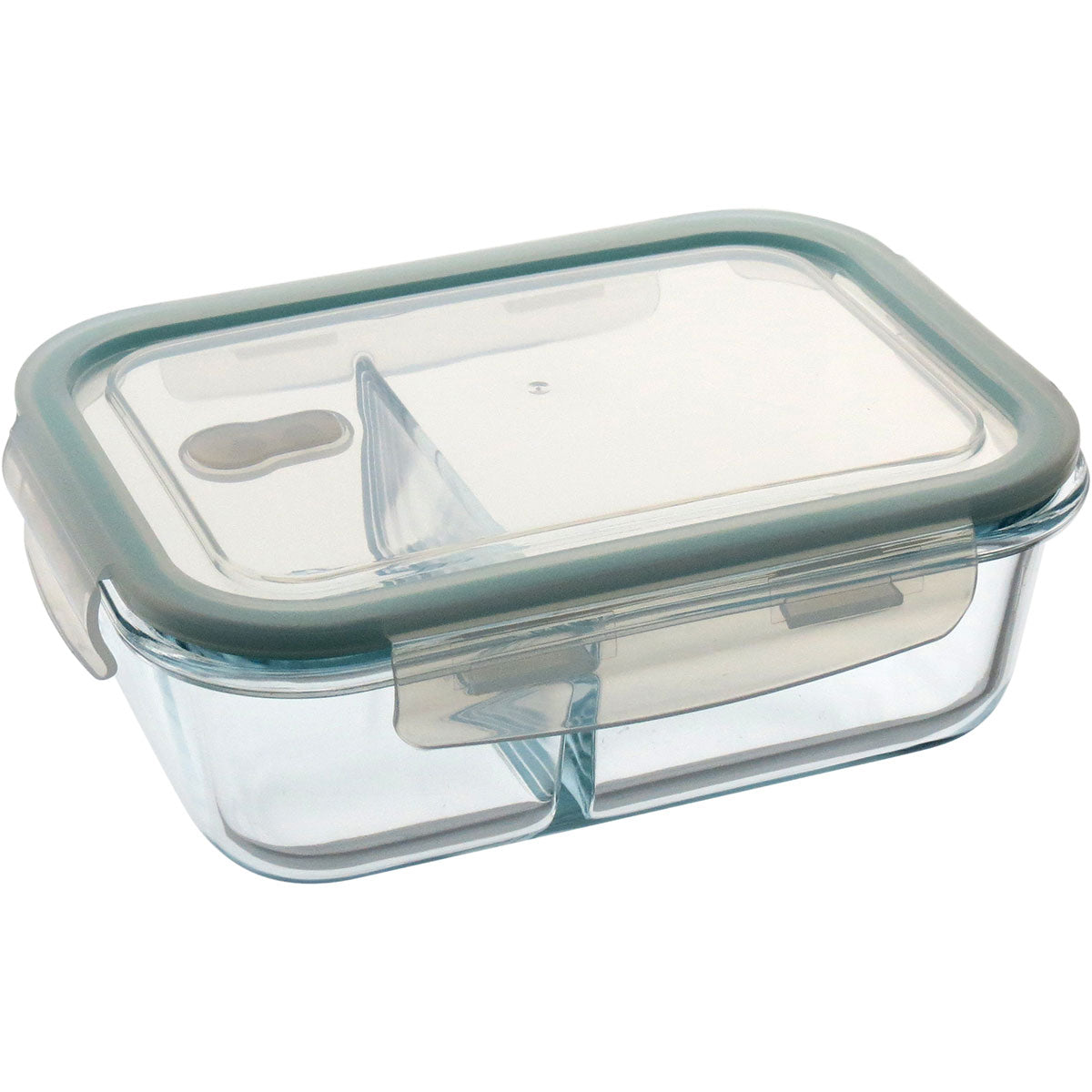 Pote Hermético de Vidro Temperado 1L com 2 Divisões Transparente