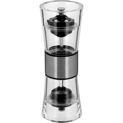 Moedor de Sal e Pimenta Plástico Transparente 18x6cm Mecanismo Ajustável