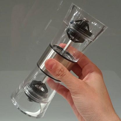 Moedor de Sal e Pimenta Plástico Transparente 18x6cm Mecanismo Ajustável