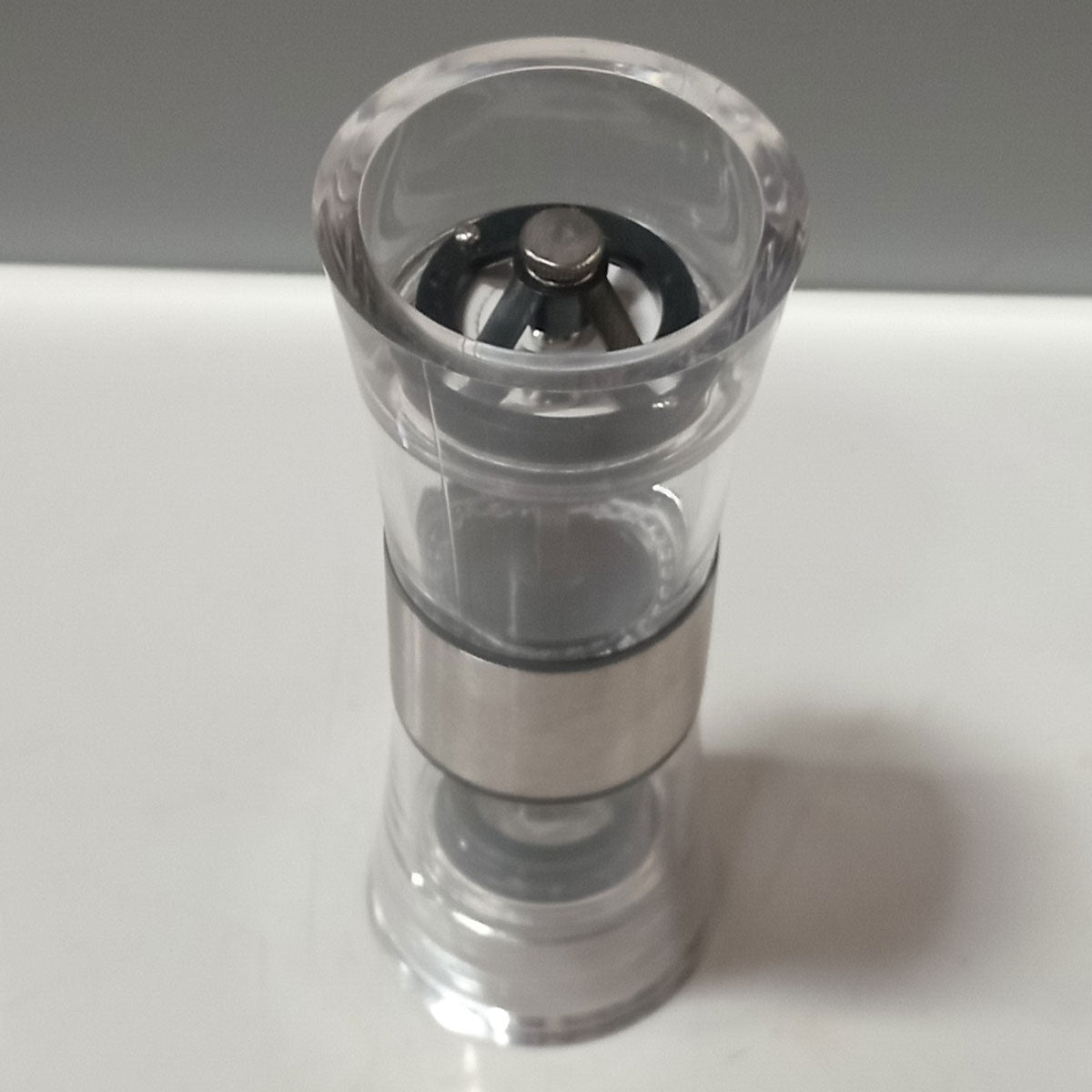 Moedor de Sal e Pimenta Plástico Transparente 18x6cm Mecanismo Ajustável