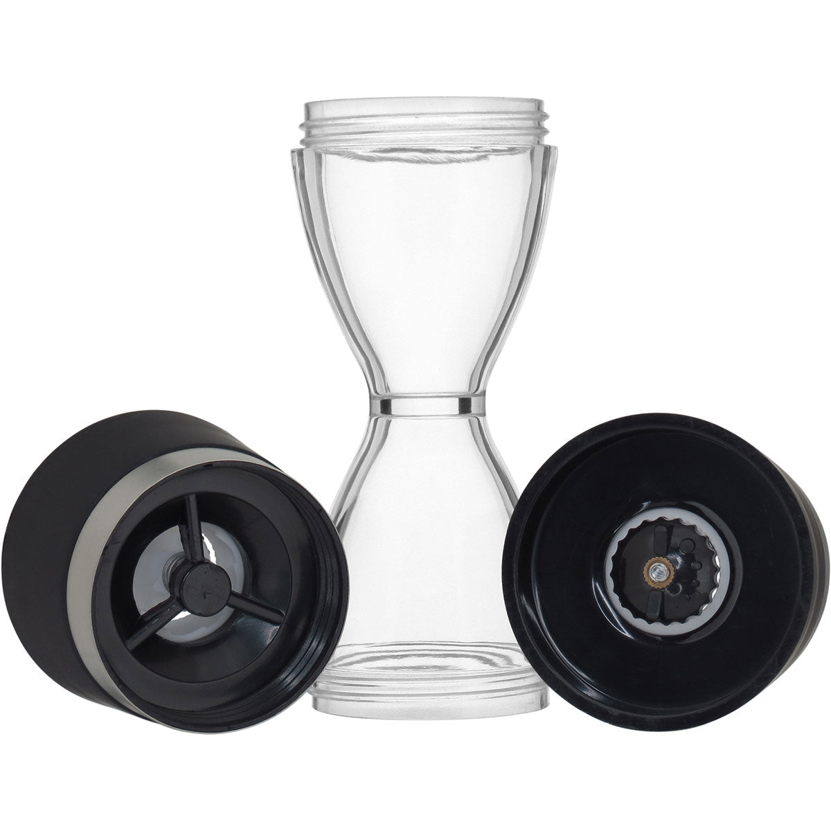 Moedor de Pimenta Plástico Transparente 18cm - Compacto e Ajustável