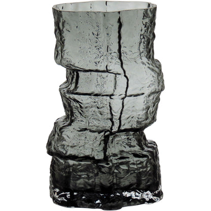 Vaso Vidro 25x11x11cm Cinza