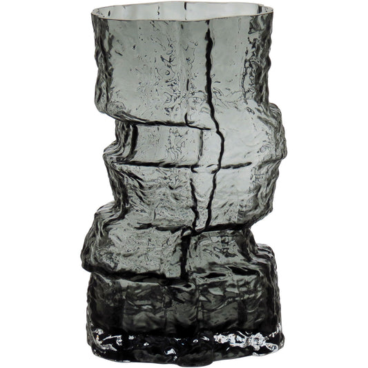Vaso Vidro 25x11x11cm Cinza