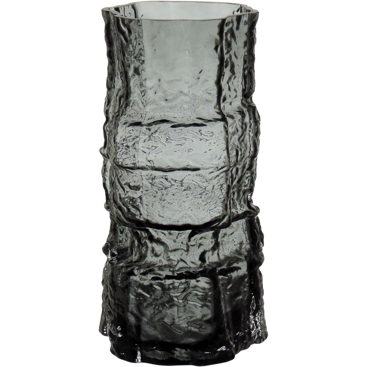 Vaso Vidro 25x11x11cm Cinza