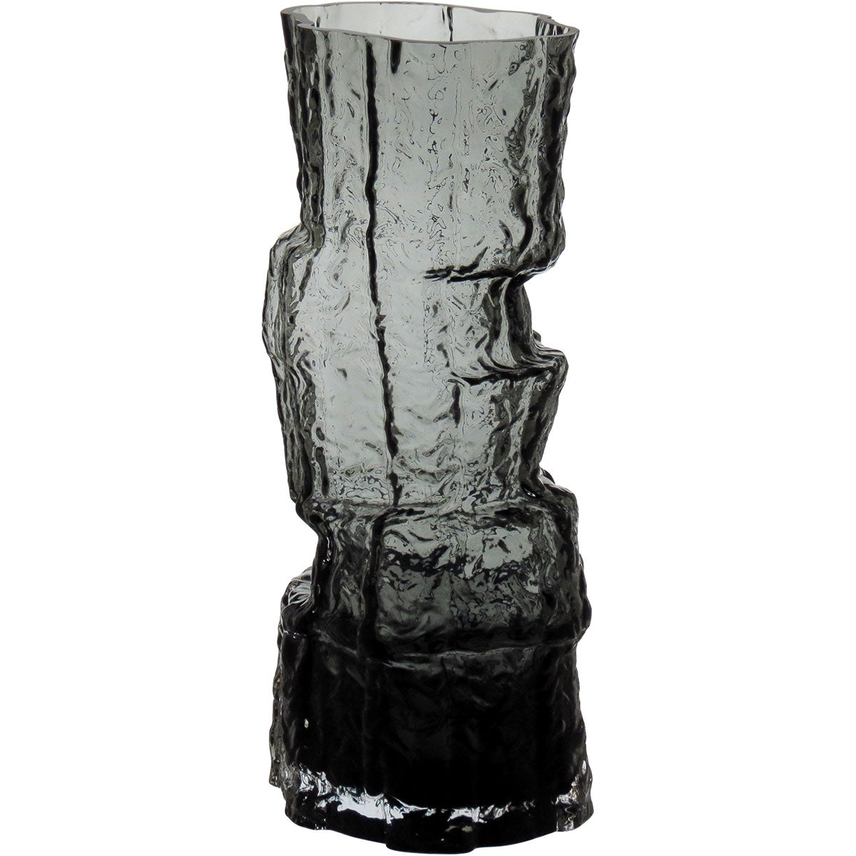 Vaso Vidro 30x11x11cm Cinza