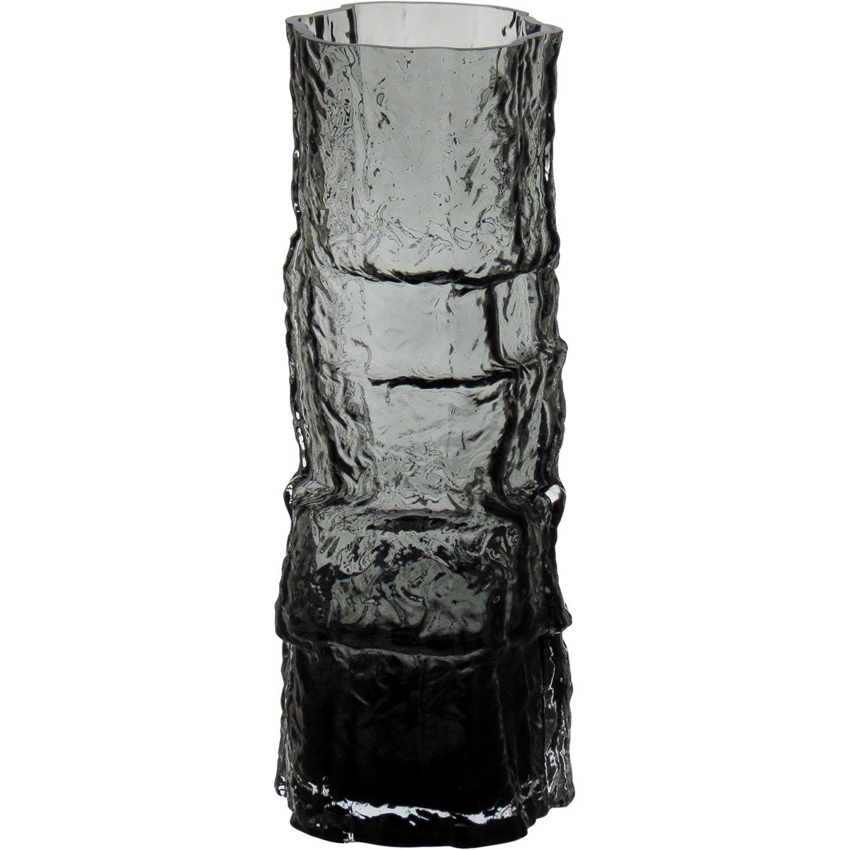 Vaso Vidro 30x11x11cm Cinza