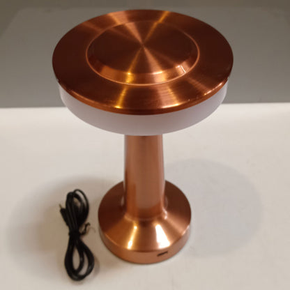 Luminária de LED Mesa USB Metal Cobre 20x12cm - Iluminação Moderna