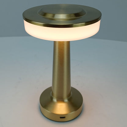 Luminária de Mesa LED USB Dourada Metal 20x12x12cm Ajuste de Intensidade