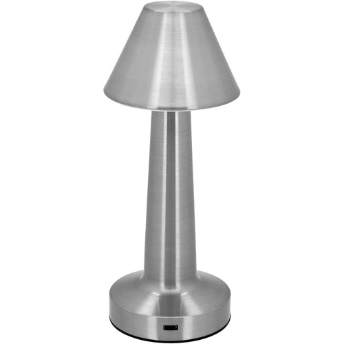 Luminária de LED Mesa USB Metal Prata 21x9x9cm - Iluminação Eficiente