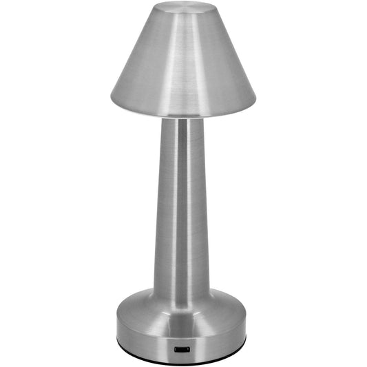 Luminária de LED Mesa USB Metal Prata 21x9x9cm - Iluminação Eficiente