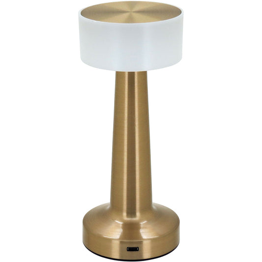 Luminária de LED Mesa USB Metal Dourado 21cm - Iluminação Moderna
