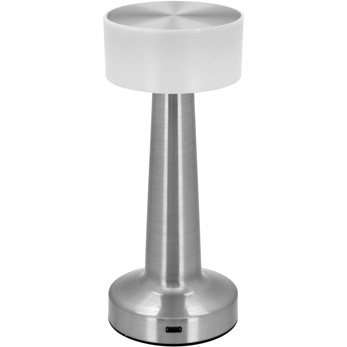 Luminária LED Mesa USB Metal Prata 21x9x9cm - Iluminação Eficiente