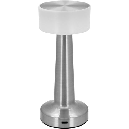 Luminária LED Mesa USB Metal Prata 21x9x9cm - Iluminação Eficiente