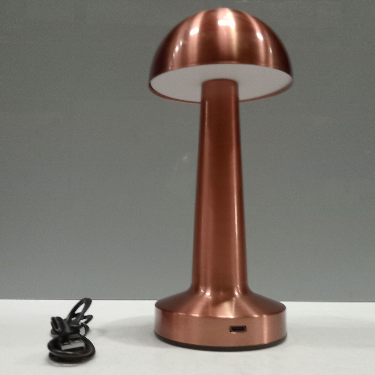 Luminária de LED Mesa USB Metal Cobre 22,5cm - Ajuste de Intensidade