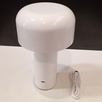 Luminária de Mesa LED USB Metal Branca 21,5cm Com Ajuste de Intensidade