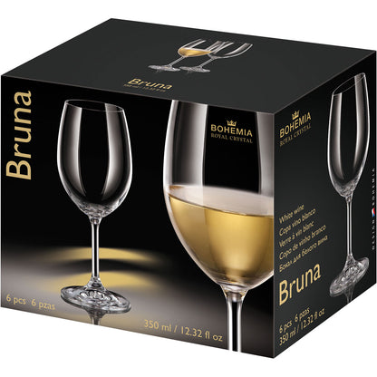 Conjunto 6 Taças de Vinho Bohemia Bruna Cristal 350ml Transparente
