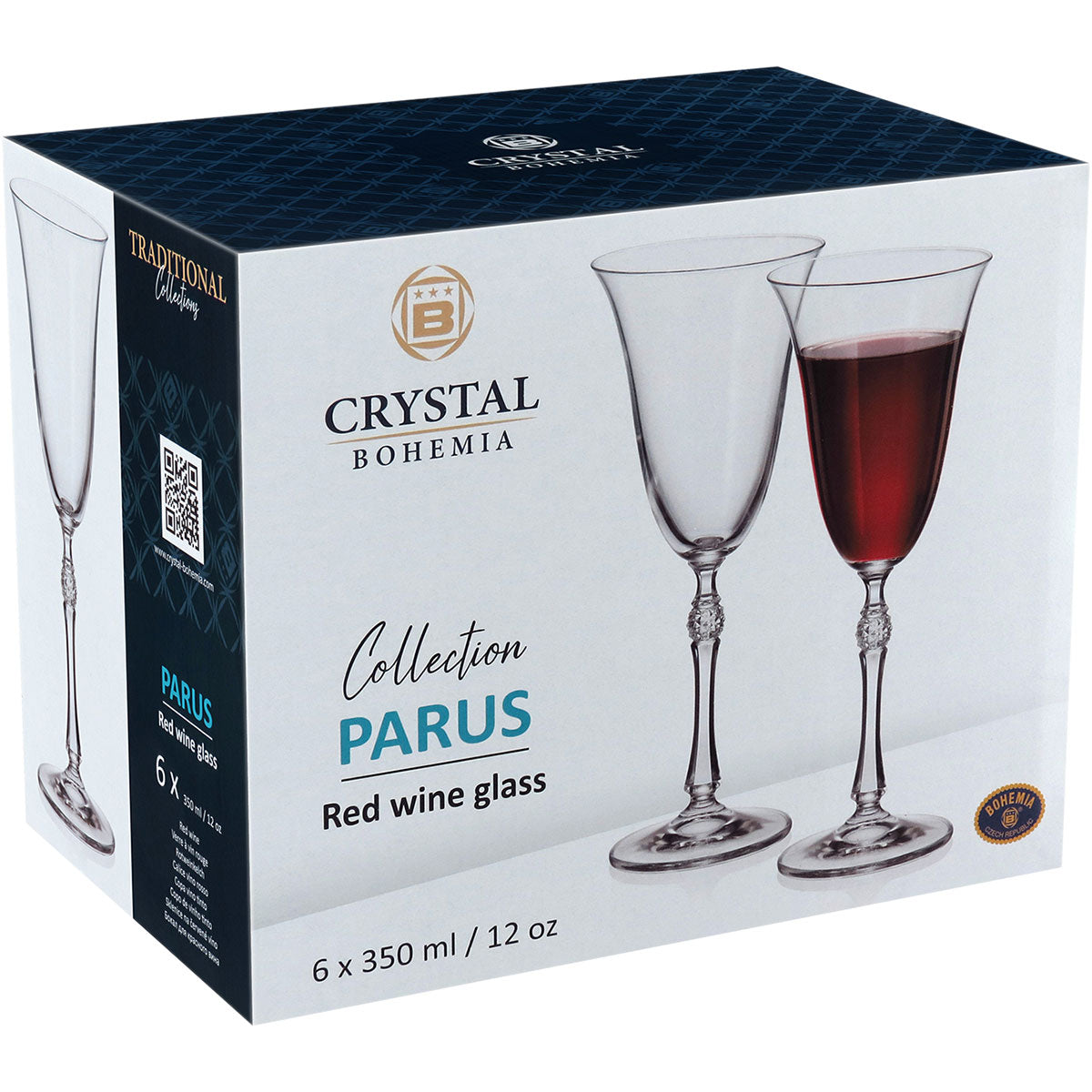 Conjunto 6 Taças Água Bohemia Parus Cristal 350ml Transparente