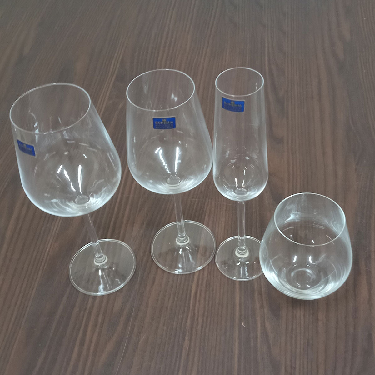 Conjunto 16 Taças Bohemia Globo Cristal Transparente para Vinho e Champanhe