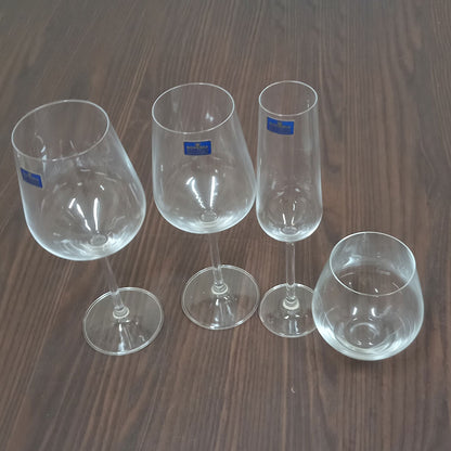 Conjunto 16 Taças Bohemia Globo Cristal Transparente para Vinho e Champanhe