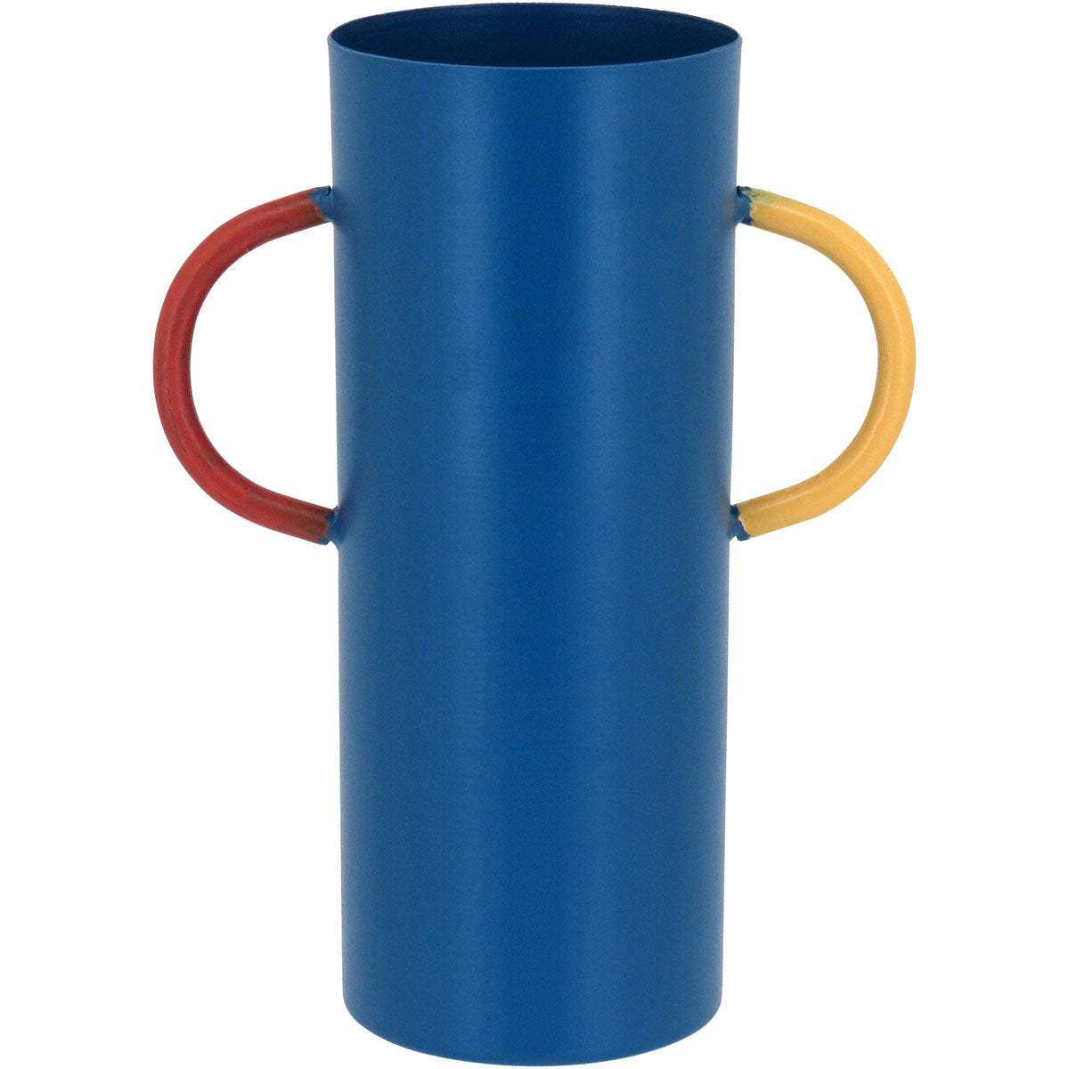 Vaso Decorativo de Metal Azul 15x11cm para Flores e Folhagens