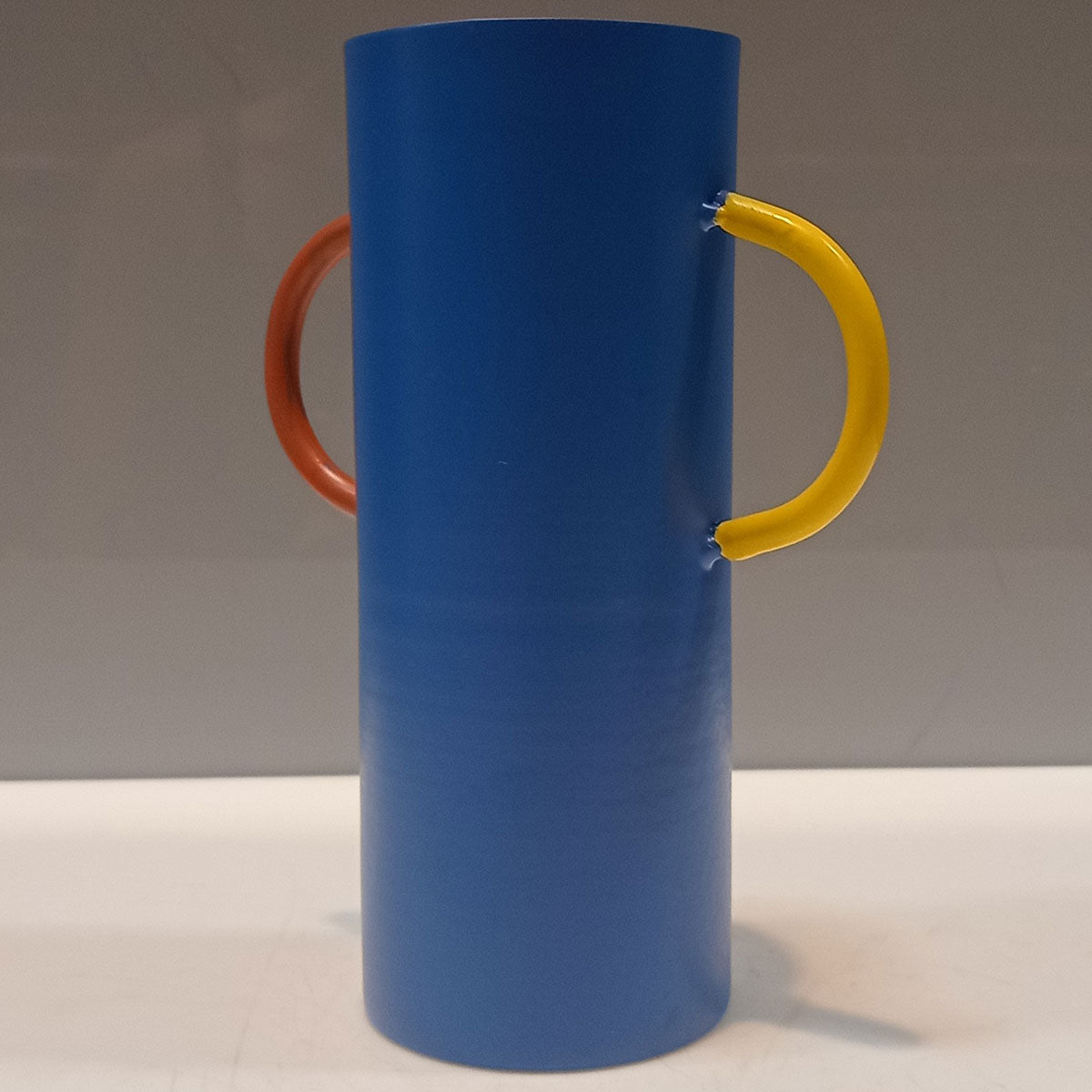 Vaso Decorativo de Metal Azul 15x11cm para Flores e Folhagens