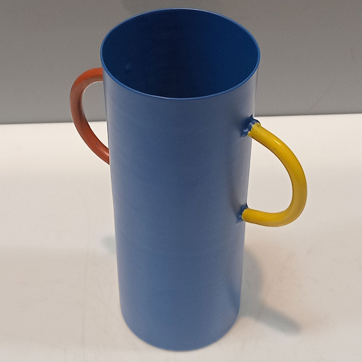 Vaso Decorativo de Metal Azul 15x11cm para Flores e Folhagens