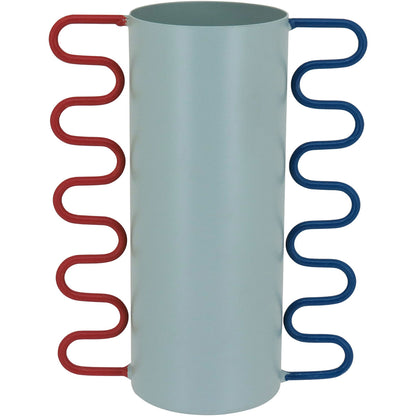 Vaso Decorativo Metal Verde 20x12cm para Arranjos Florais