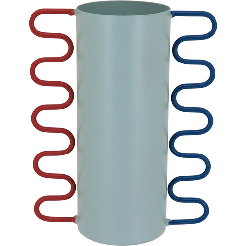 Vaso Decorativo Metal Verde 20x12cm para Arranjos Florais