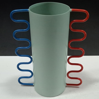 Vaso Decorativo Metal Verde 20x12cm para Arranjos Florais