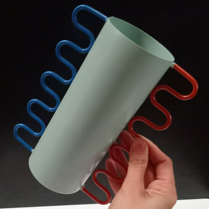 Vaso Decorativo Metal Verde 20x12cm para Arranjos Florais