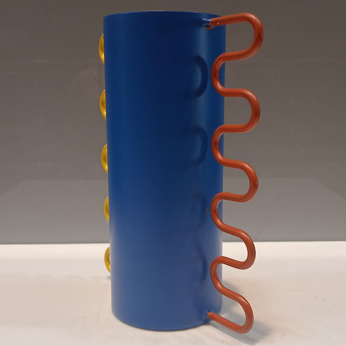 Vaso Decorativo Metal Azul 20x12cm - Elegância para Decoração