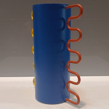 Vaso Decorativo Metal Azul 20x12cm - Elegância para Decoração