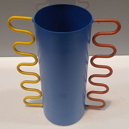 Vaso Decorativo Metal Azul 20x12cm - Elegância para Decoração