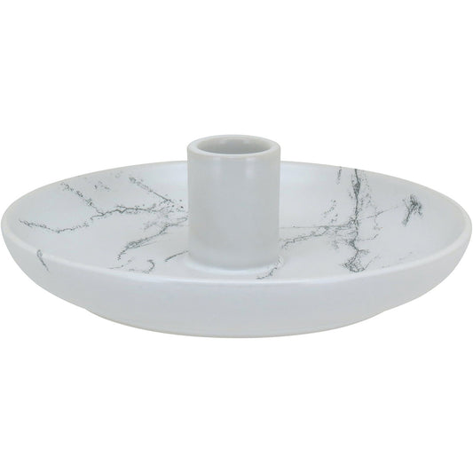 Castiçal de Cerâmica Branco 5x15cm - Porta Velas Elegante e Durável