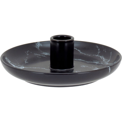 Castiçal de Cerâmica Preto 5x15cm - Decoração Elegante e Sofisticada