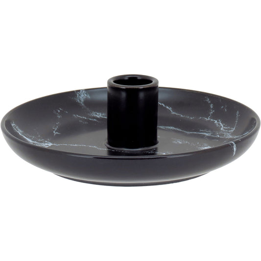 Castiçal de Cerâmica Preto 5x15cm - Decoração Elegante e Sofisticada