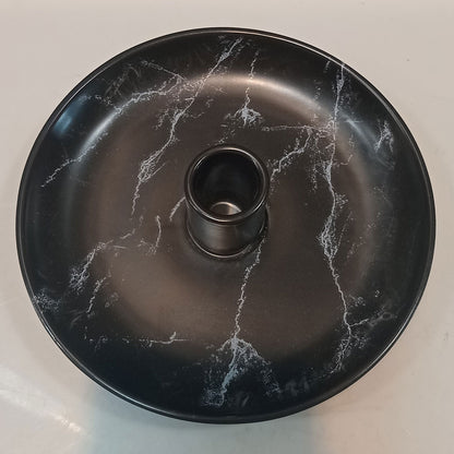 Castiçal de Cerâmica Preto 5x15cm - Decoração Elegante e Sofisticada