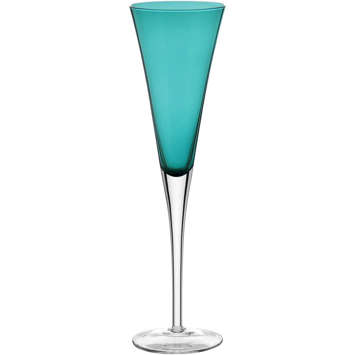 Conjunto 6 Taças de Champanhe Vidro Verde 210ml 28cm Elegantes