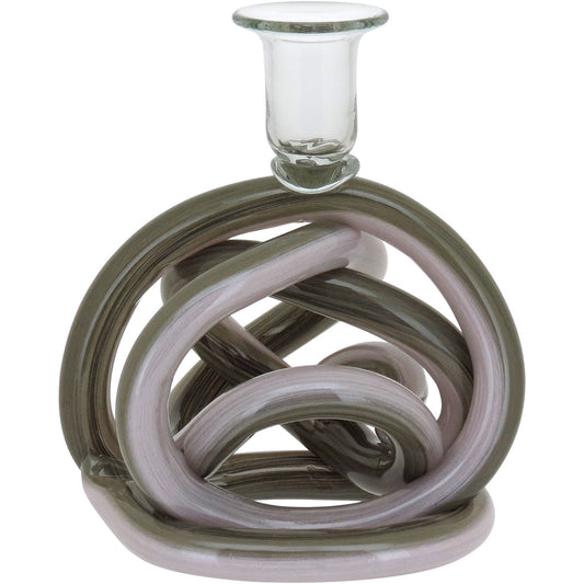 Castiçal de Vidro Verde 16x14cm Porta Velas Elegante para Decoração