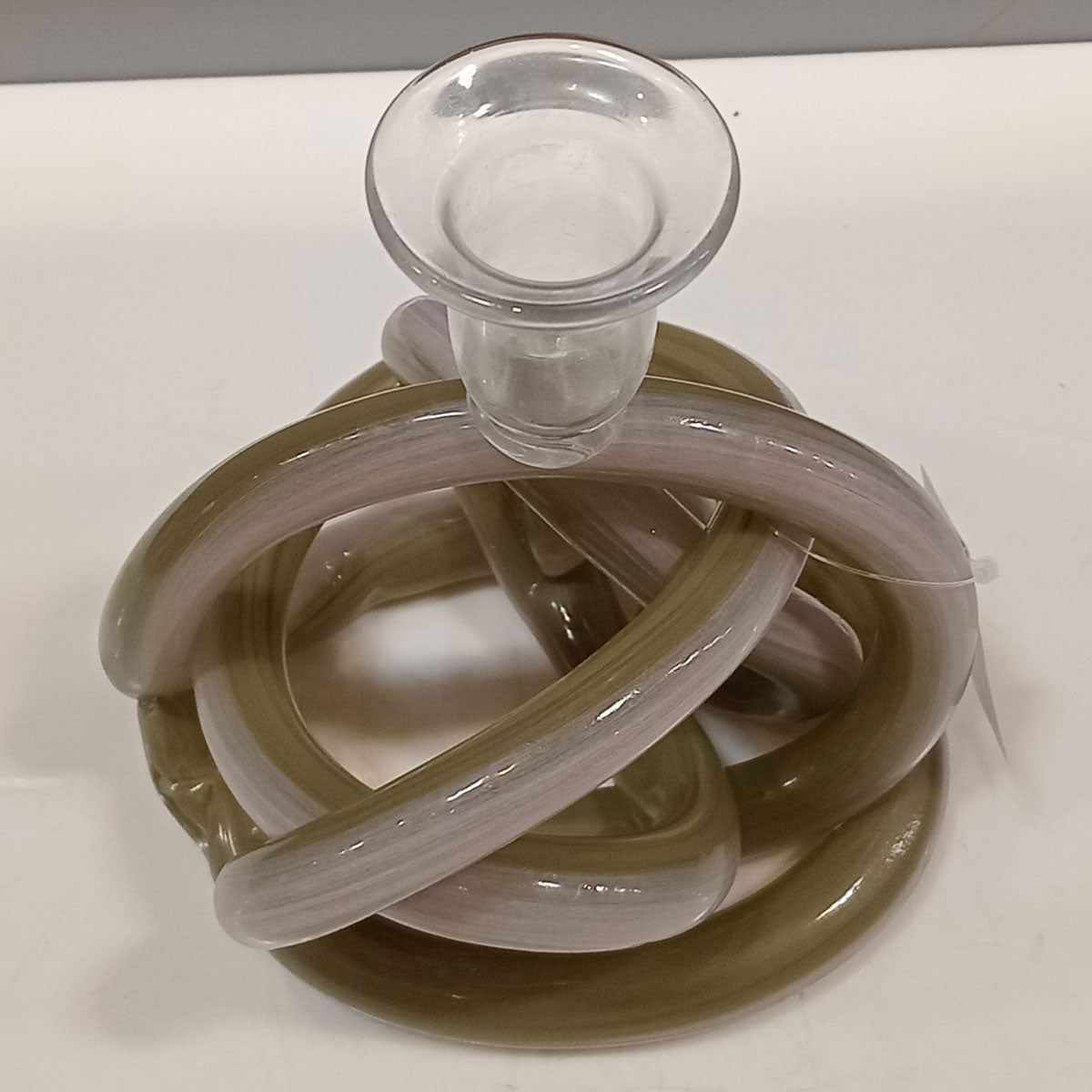 Castiçal de Vidro Verde 16x14cm Porta Velas Elegante para Decoração