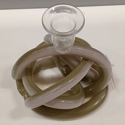 Castiçal de Vidro Verde 16x14cm Porta Velas Elegante para Decoração