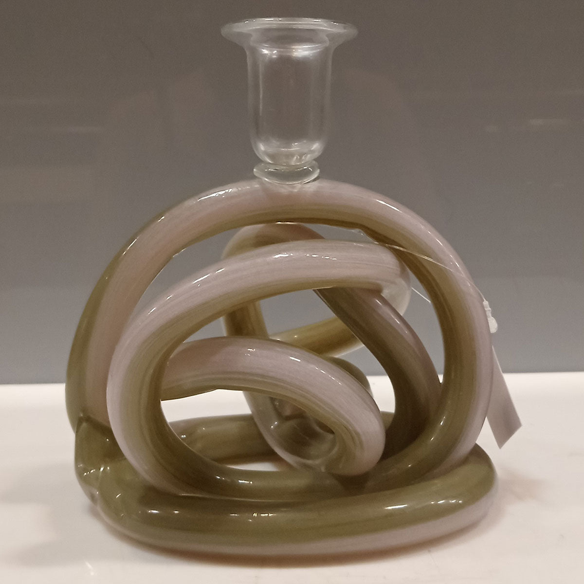 Castiçal de Vidro Verde 16x14cm Porta Velas Elegante para Decoração