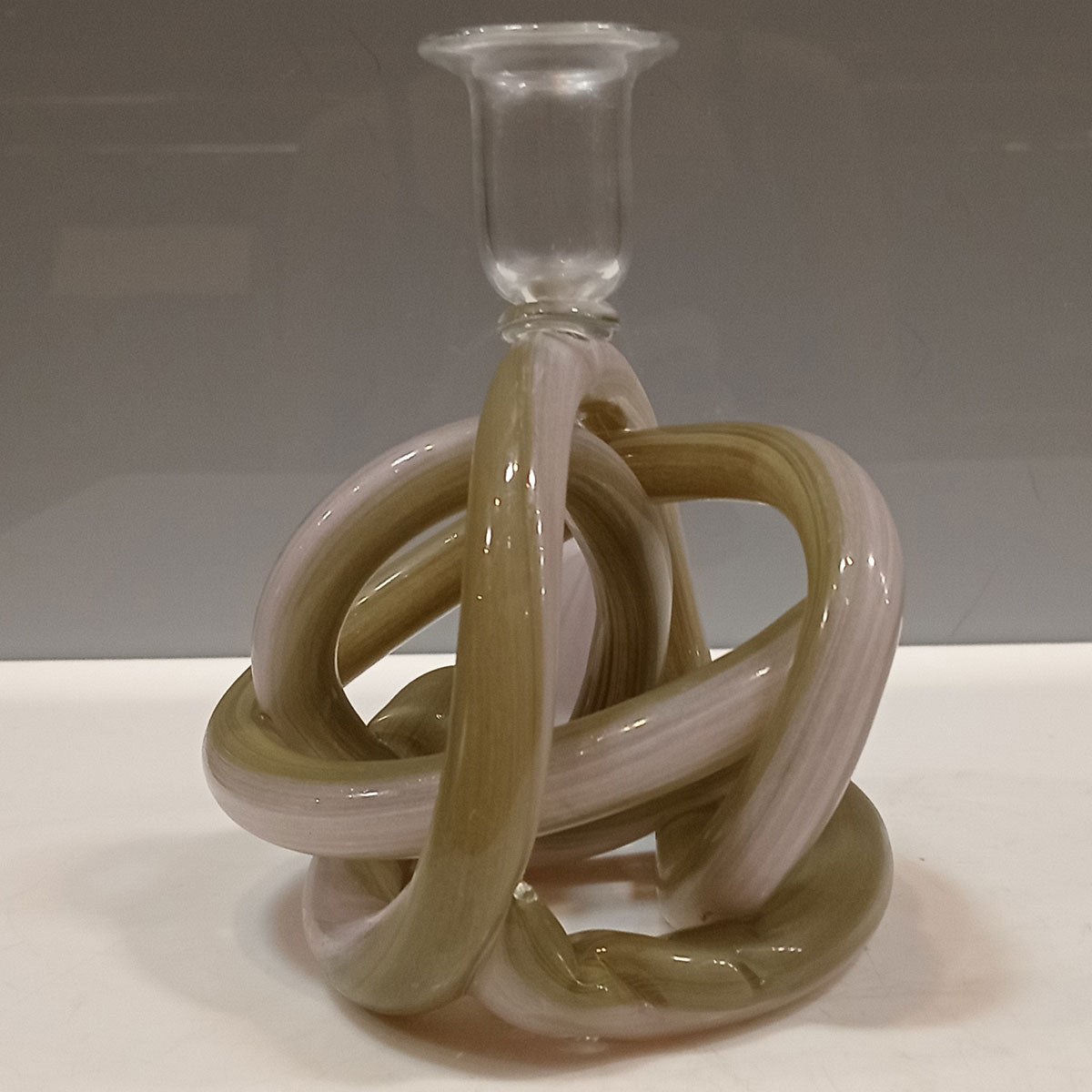 Castiçal de Vidro Verde 16x14cm Porta Velas Elegante para Decoração