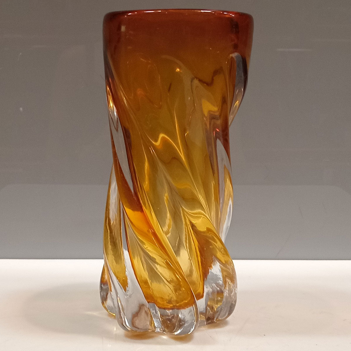 Vaso Vidro 22x10x10cm Âmbar