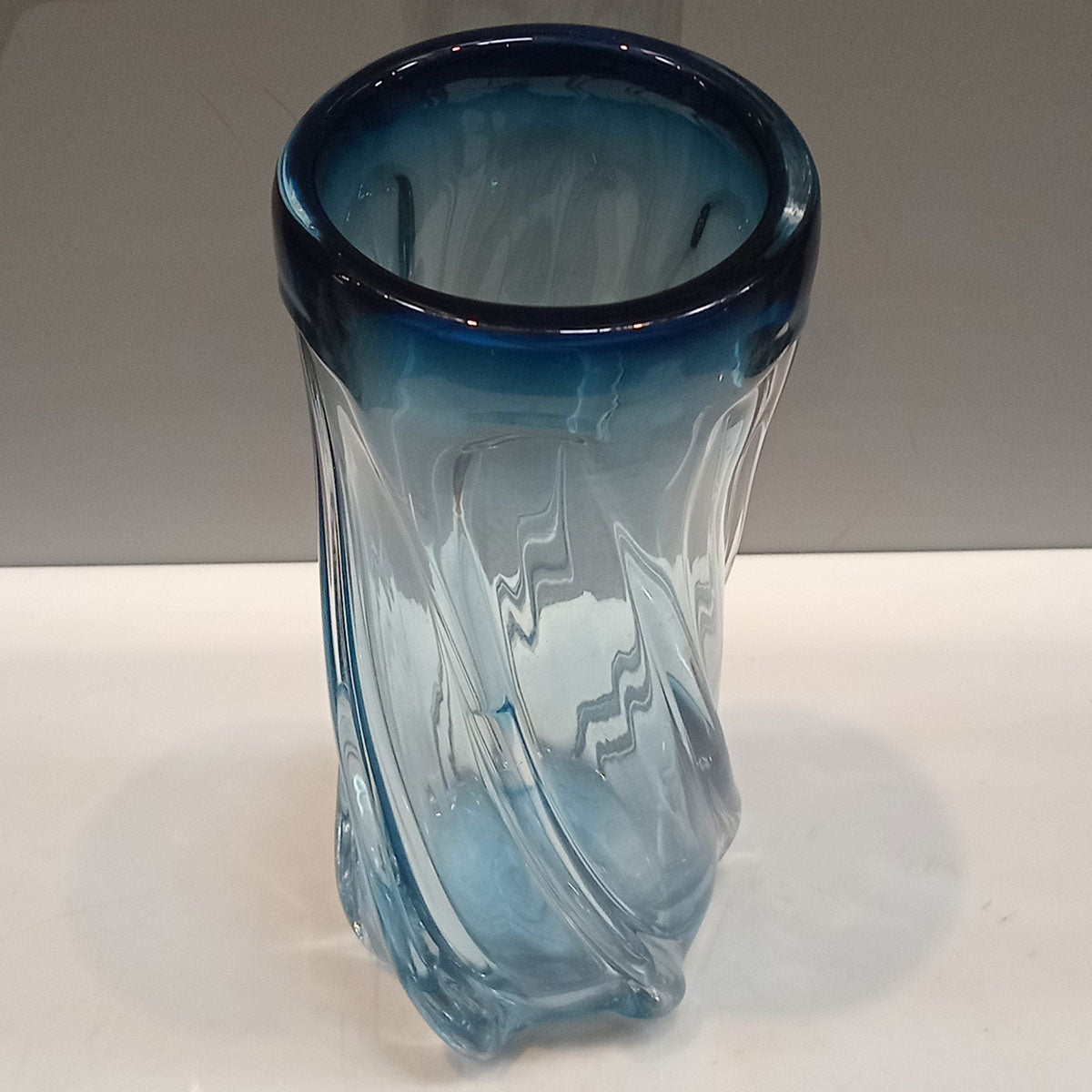 Vaso Vidro 22x10x10cm Azul