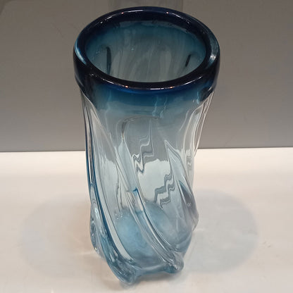 Vaso Vidro 22x10x10cm Azul