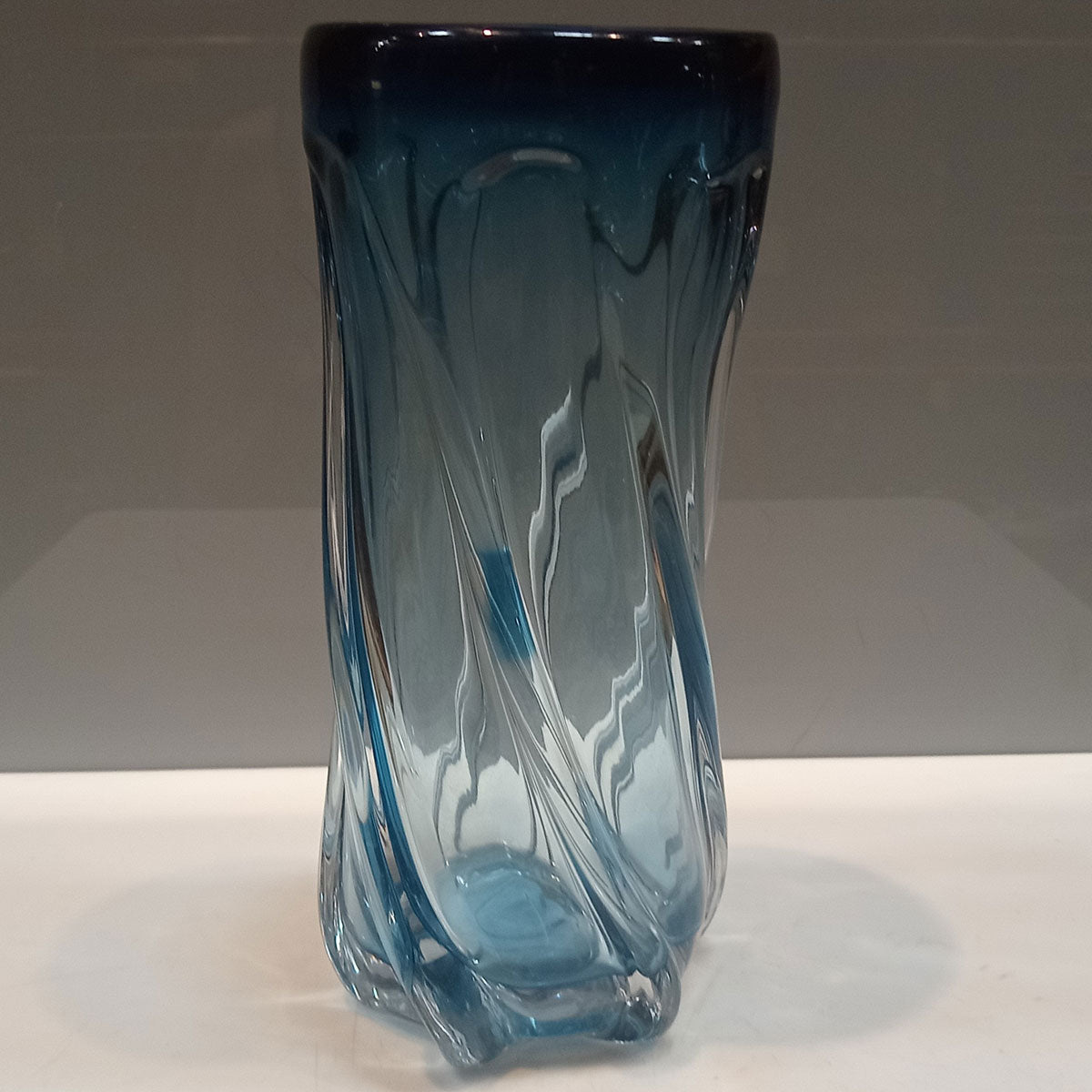Vaso Vidro 22x10x10cm Azul