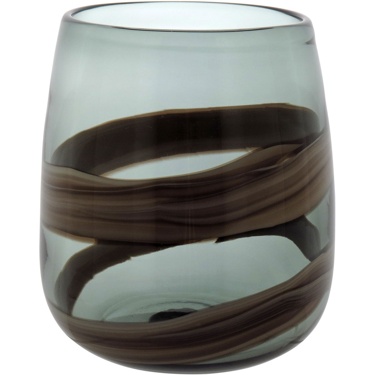 Vaso Vidro 19x17x17cm Marrom