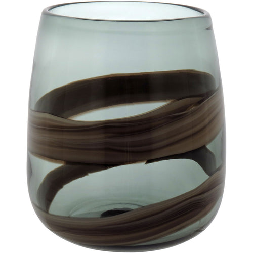 Vaso Vidro 19x17x17cm Marrom