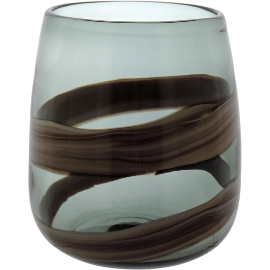 Vaso Vidro 19x17x17cm Marrom